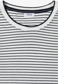 Shirt met korte mouwen, ronde hals en strepen