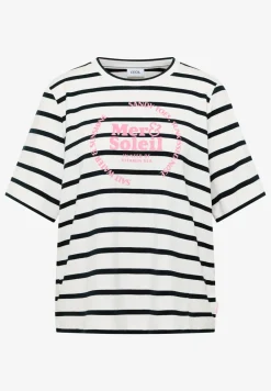 Shirt met korte mouwen, ronde hals en strepen