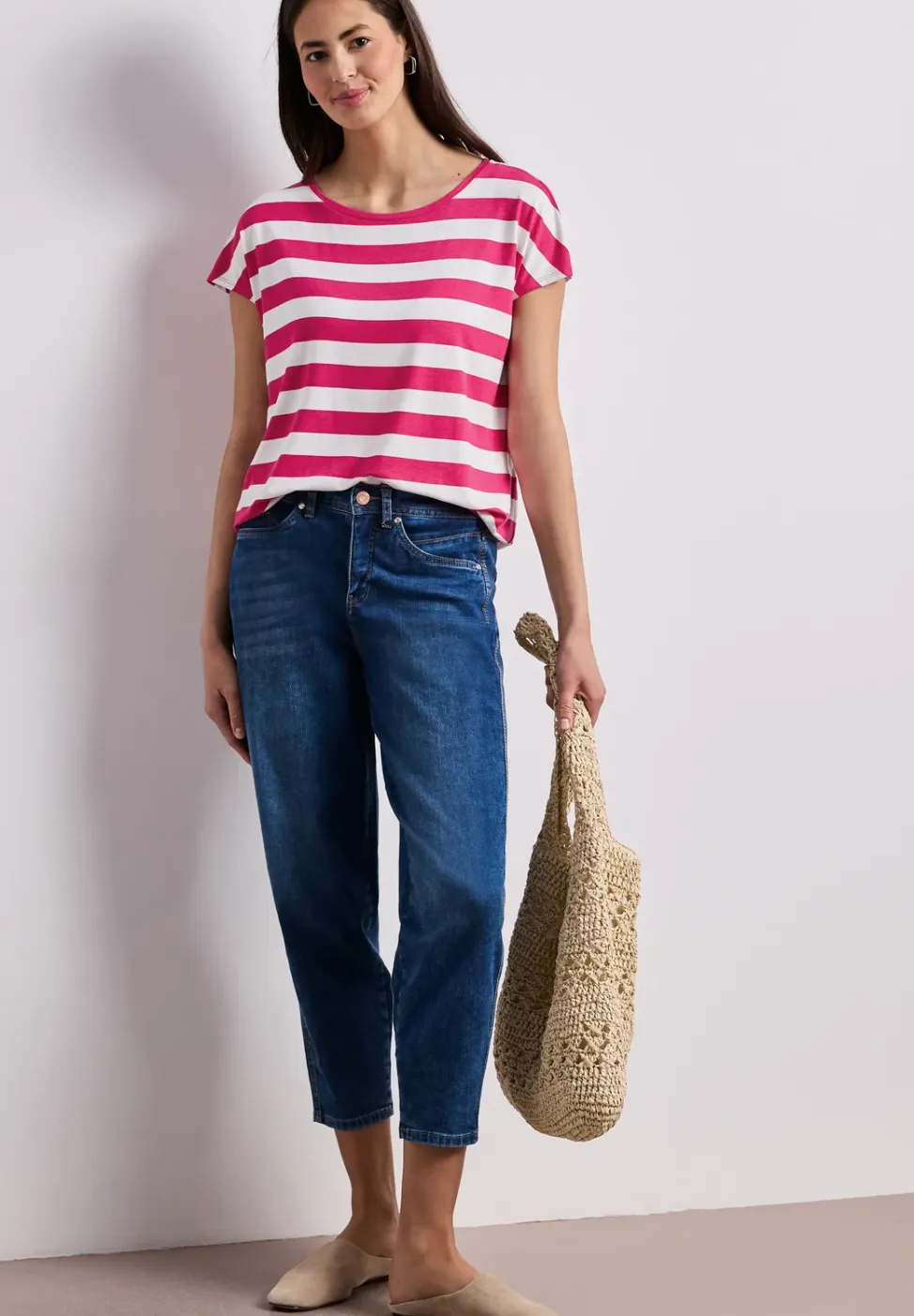 Shirt met korte mouwen, ronde hals en print
