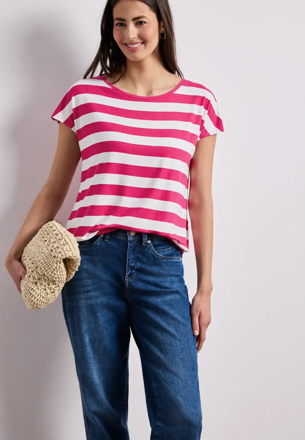 Shirt met korte mouwen, ronde hals en print