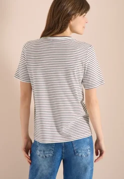 Shirt met korte mouwen, ronde hals en strepen