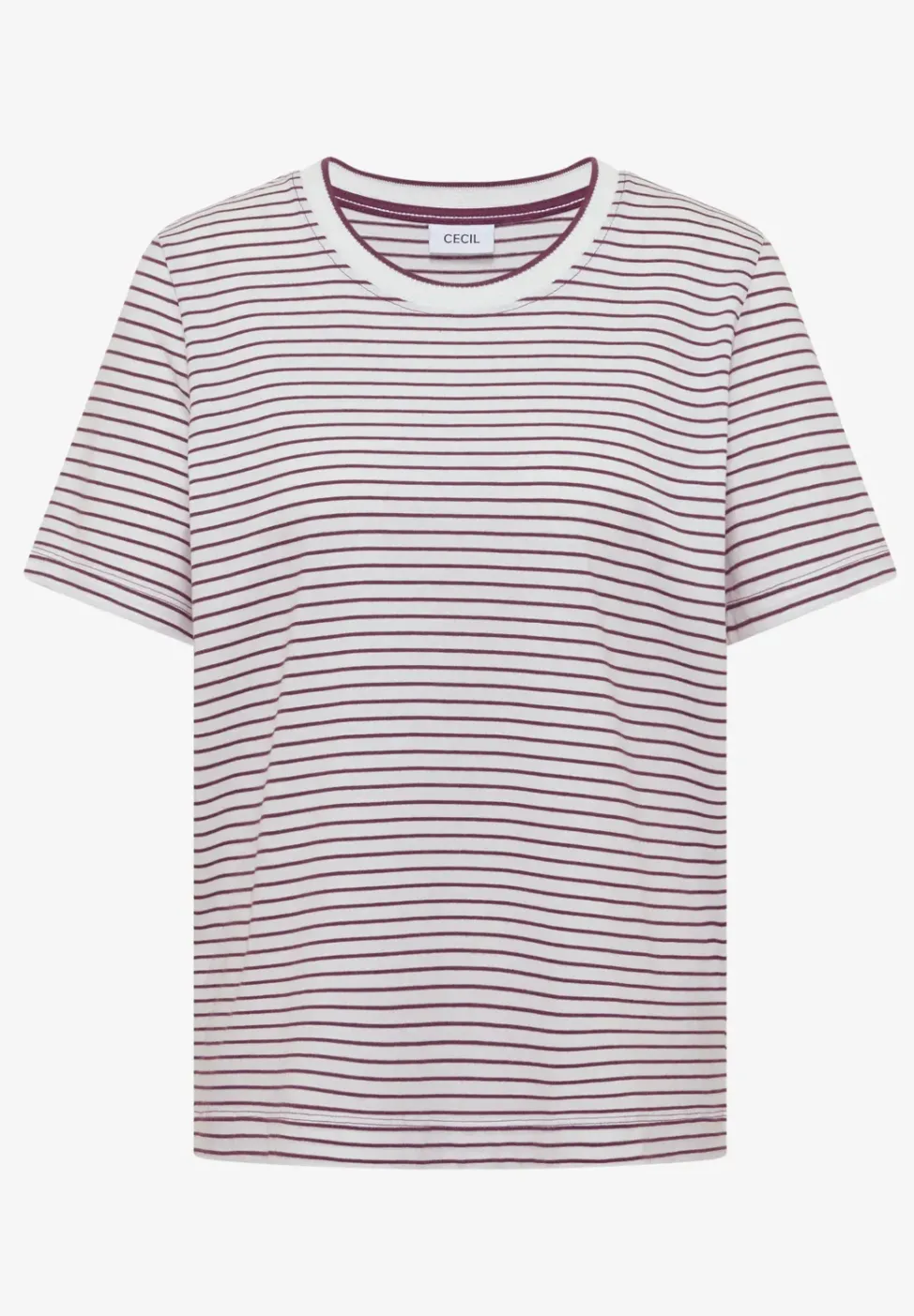Shirt met korte mouwen, ronde hals en strepen