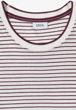 Shirt met korte mouwen, ronde hals en strepen