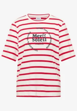 Shirt met korte mouwen, ronde hals en strepen