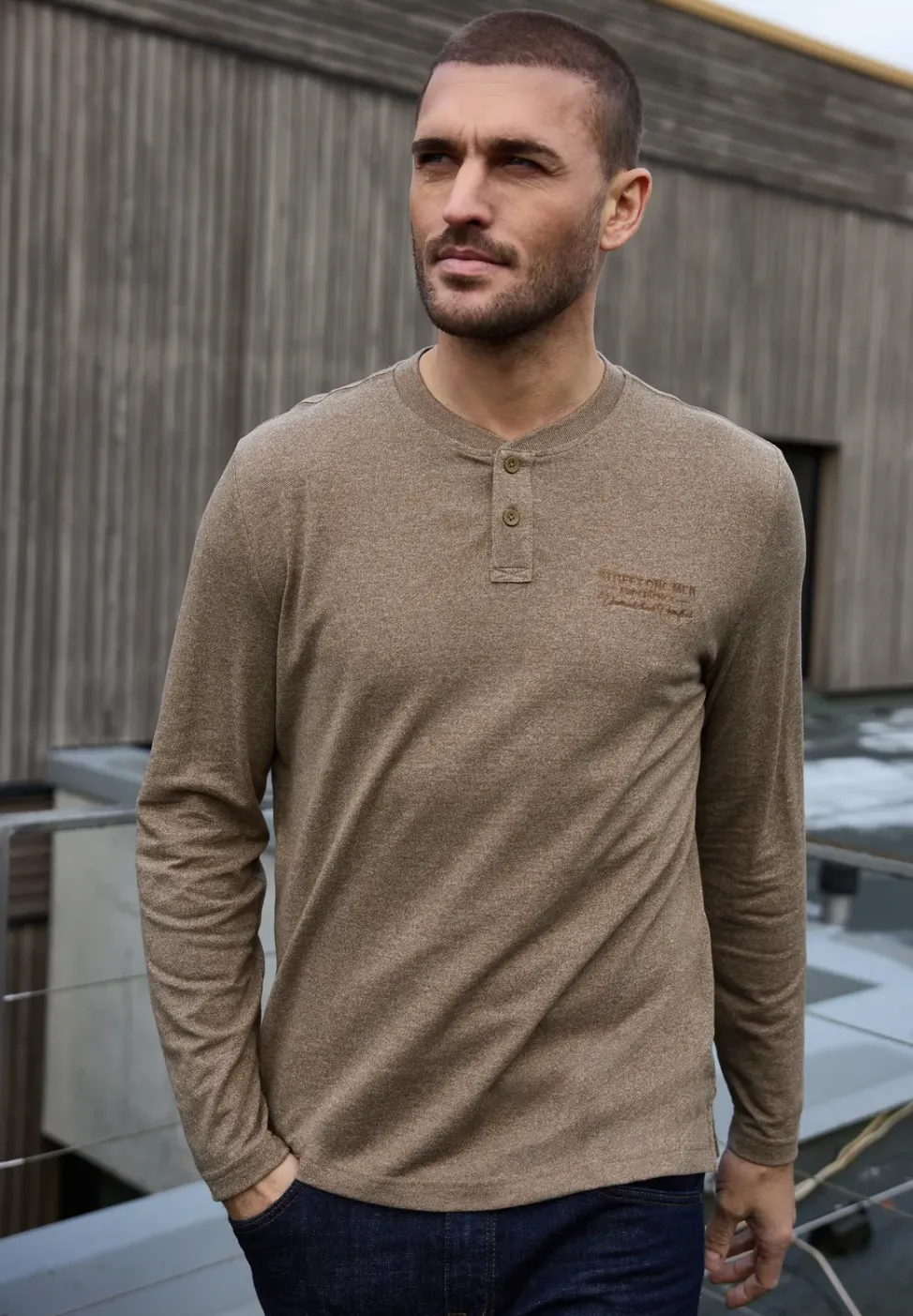 Shirt met lange mouwen en borduursel
