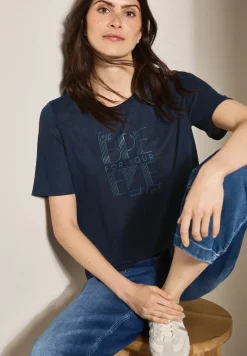 Shirt met linnen look