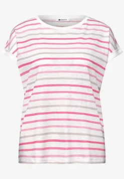 Shirt met losse schouders en strepen