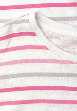 Shirt met losse schouders en strepen