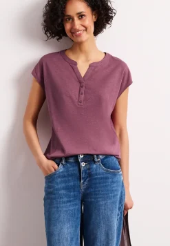 Shirt met losse schouders en gespleten hals