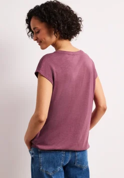 Shirt met losse schouders en gespleten hals