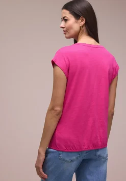 Shirt met losse schouders en gespleten hals