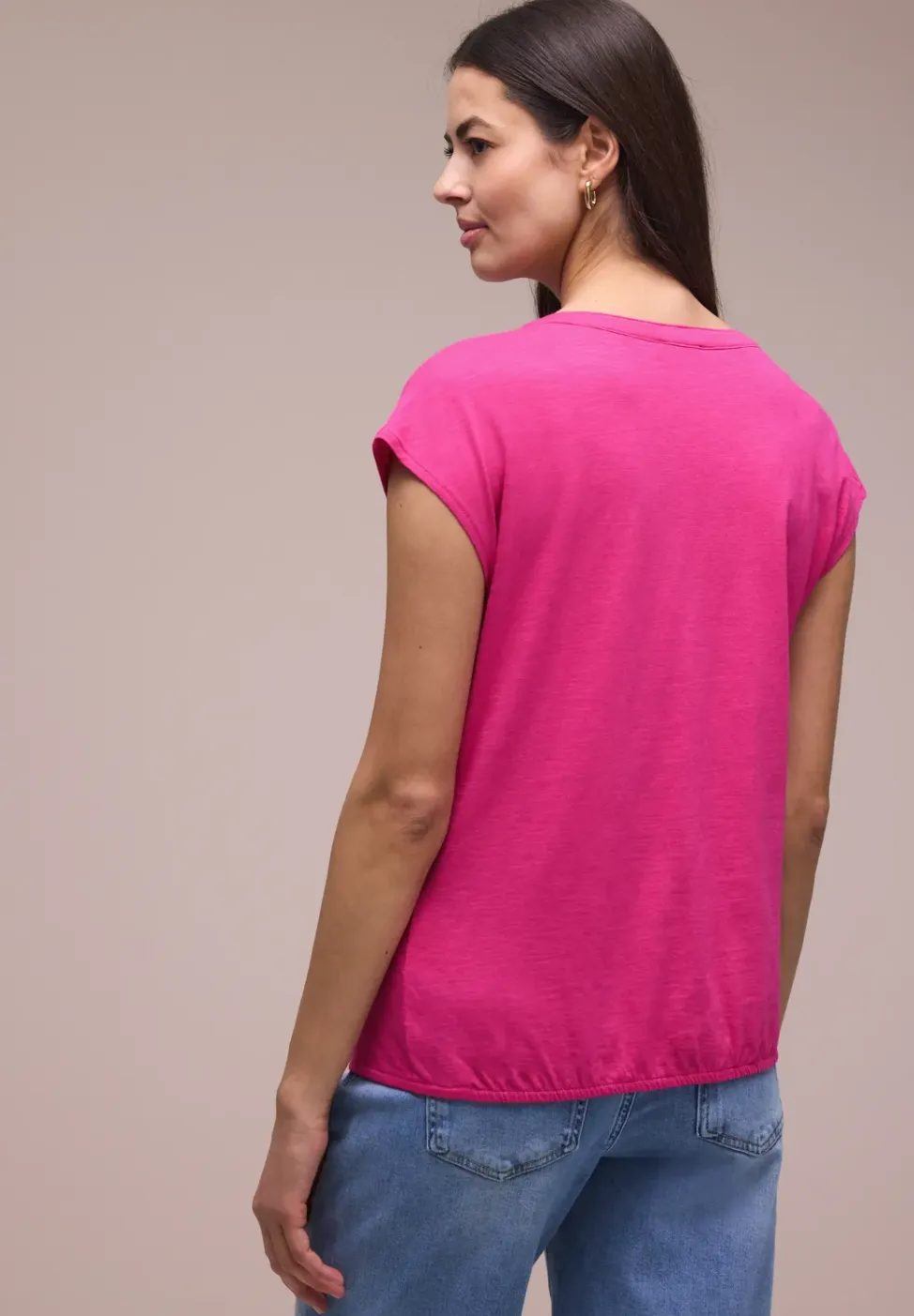 Shirt met losse schouders en gespleten hals