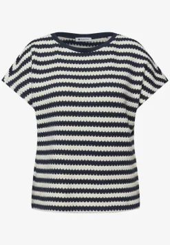 Shirt met losse schouders en strepen