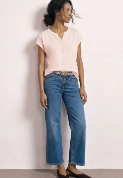 Shirt met losse schouders en gespleten hals