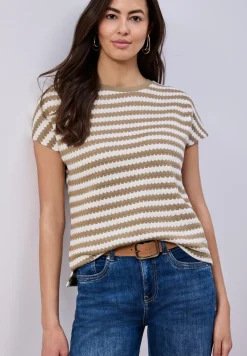 Shirt met losse schouders en strepen