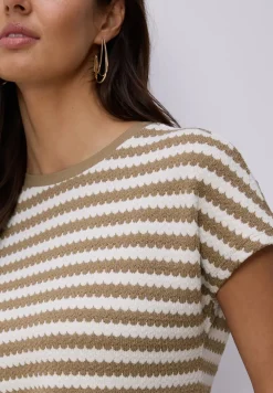 Shirt met losse schouders en strepen