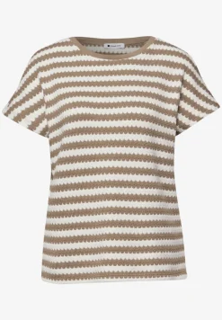 Shirt met losse schouders en strepen