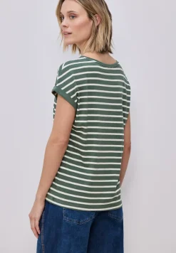 Shirt met losse schouders en strepen