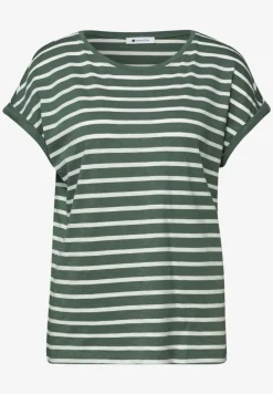 Shirt met losse schouders en strepen
