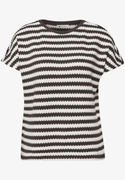 Shirt met losse schouders en strepen