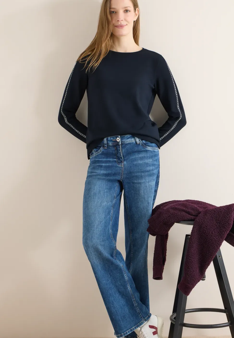 Shirt met mouwdetail