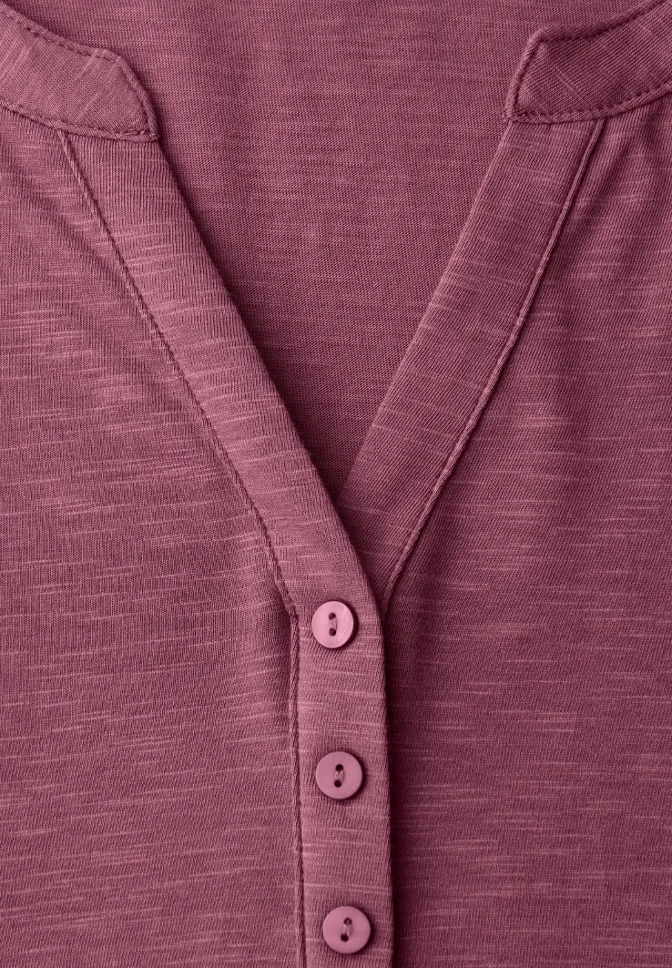 Shirt met 3/4-mouwen, split neck en knopen