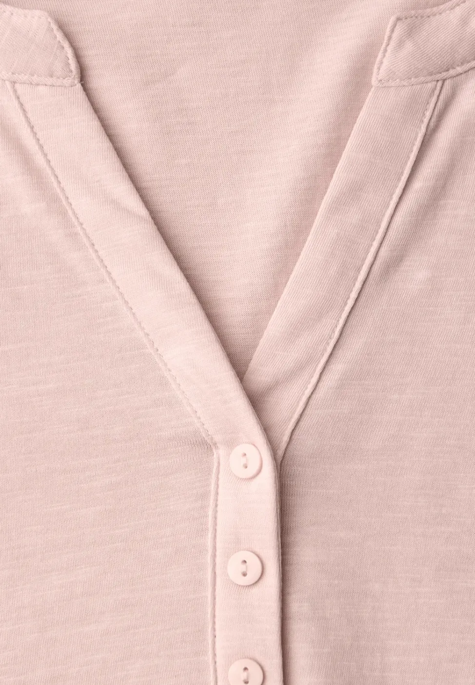 Shirt met 3/4-mouwen, split neck en knopen