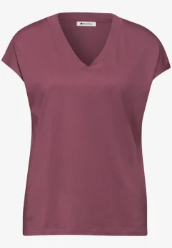 Shirt met overhangende schouders en V-hals