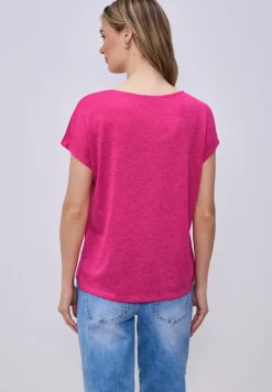 Shirt met overhangende schouders in linnenlook