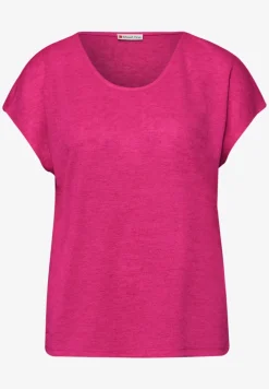 Shirt met overhangende schouders in linnenlook