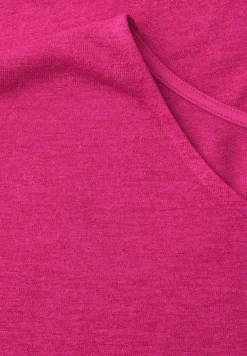 Shirt met overhangende schouders in linnenlook