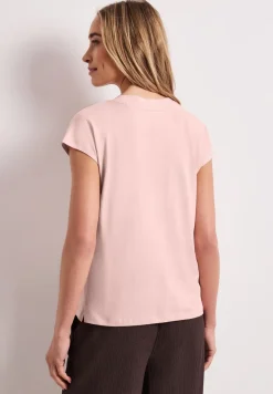 Shirt met overhangende schouders en V-hals