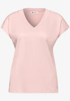 Shirt met overhangende schouders en V-hals