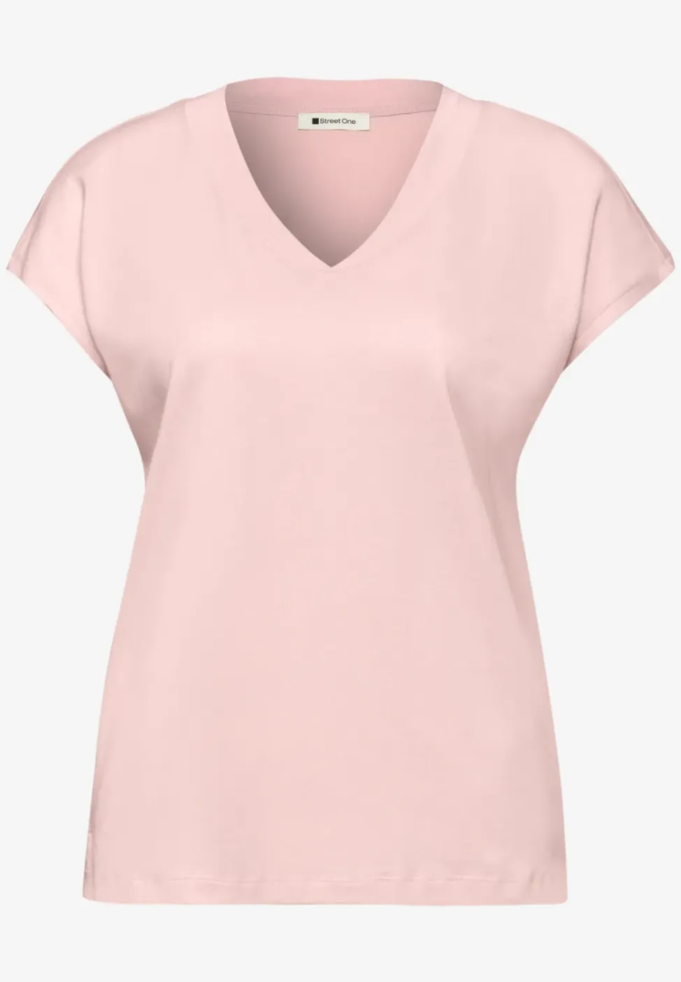 Shirt met overhangende schouders en V-hals