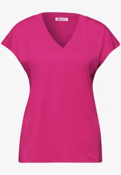 Shirt met overhangende schouders en V-hals
