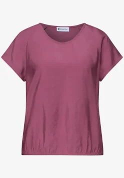 Shirt met overhangende schouders in een structuurmix