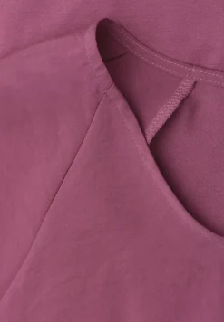 Shirt met overhangende schouders in een structuurmix