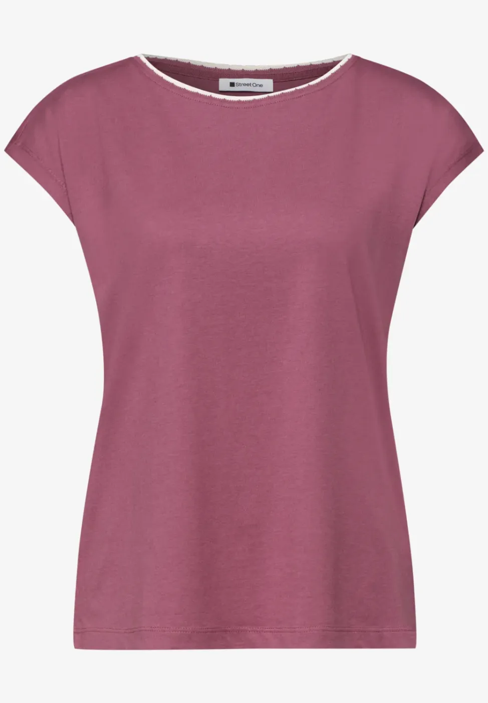 Shirt met overhangende schouder en decoratieve tape