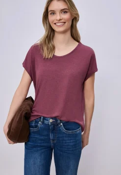 Shirt met overhangende schouders in linnenlook