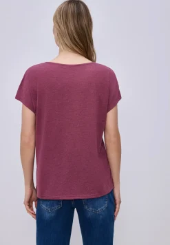 Shirt met overhangende schouders in linnenlook