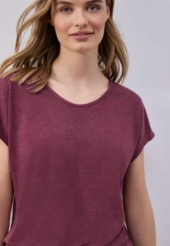 Shirt met overhangende schouders in linnenlook