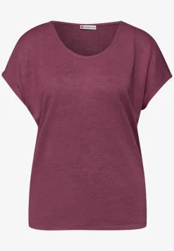 Shirt met overhangende schouders in linnenlook