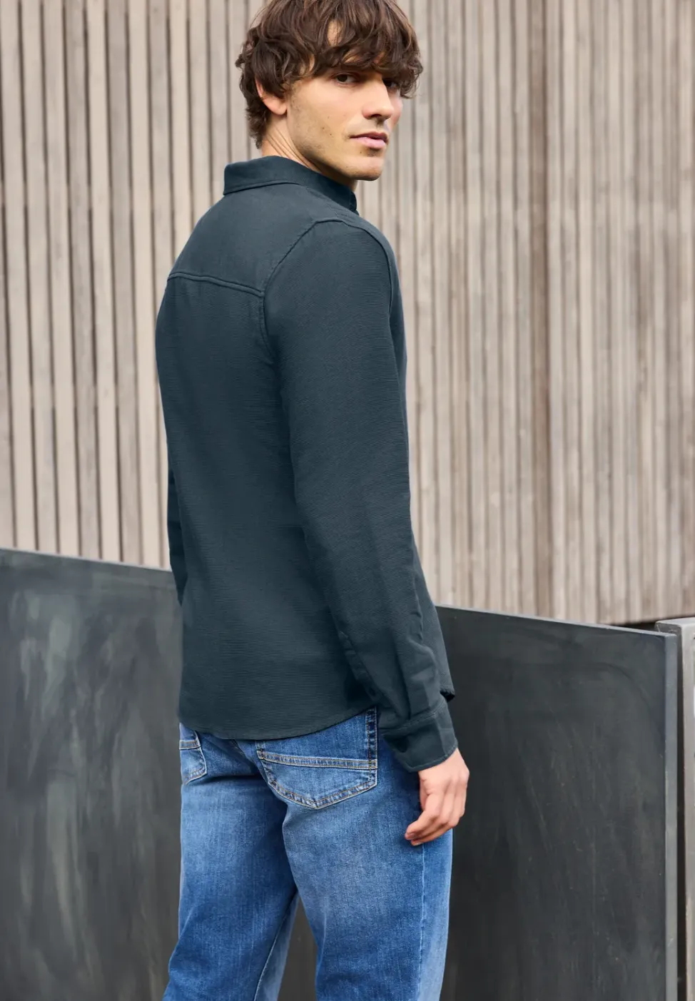 Shirt met piquéstructuur