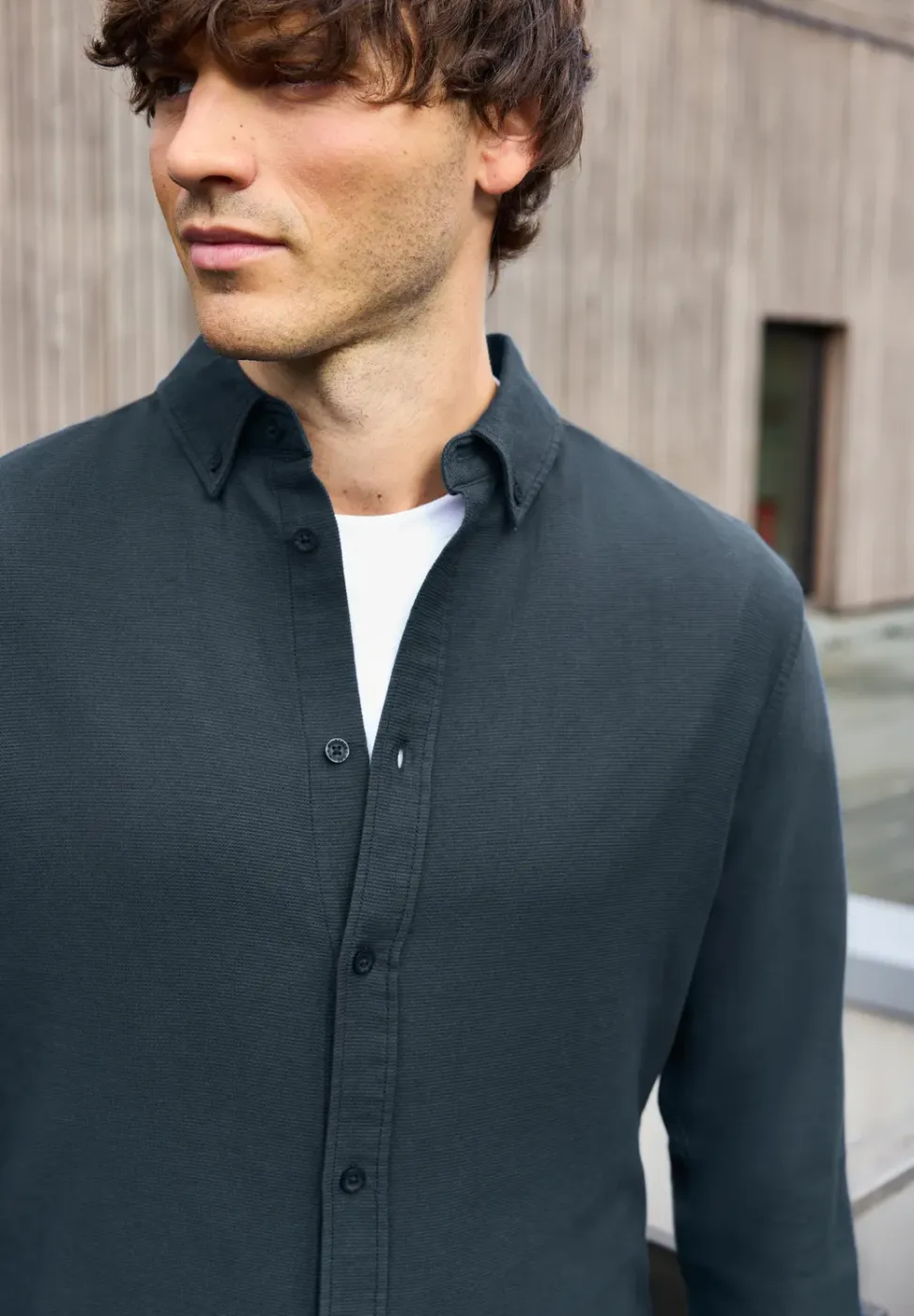 Shirt met piquéstructuur