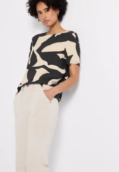 Shirt met print en lintdetail