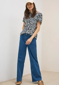 Shirt met print en rimpels