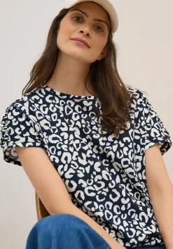 Shirt met print en rimpels