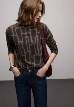 Shirt met print en trekkoord