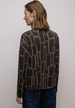 Shirt met print en trekkoord