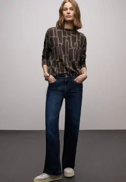 Shirt met print en trekkoord